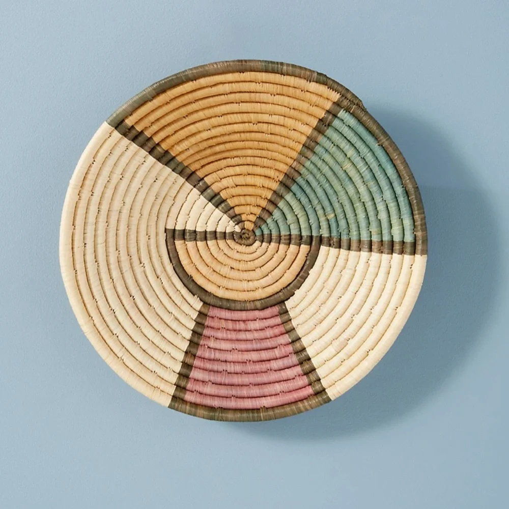 Pastel Hanging Boho Rattan Wicker Hipster Hippie Art Deco Farm Chic Hip Basket